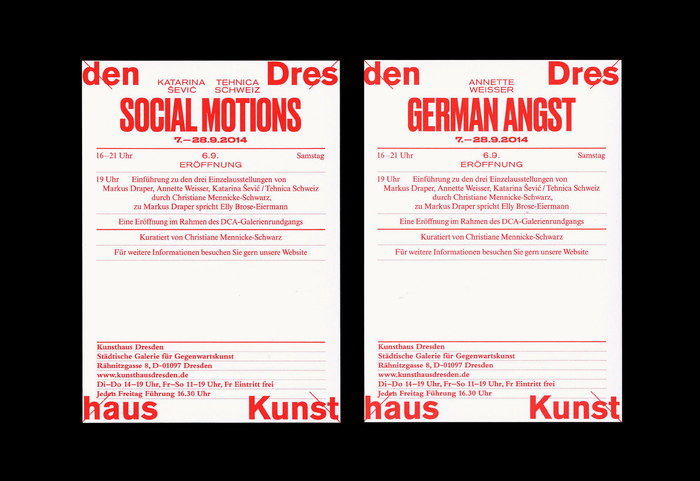 Kunsthaus Dresden: Social Motions / Demotape / German Angst 3