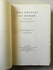 <cite>Odyssey of Homer</cite> (Limited Editions Club)