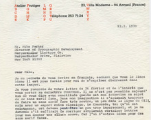 Adrian Frutiger letterheads (1970, 1974)