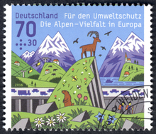 “Die Alpen – Vielfalt in Europa” stamp