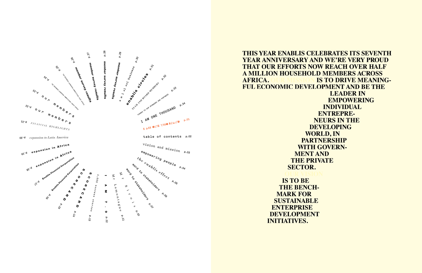 Enablis Annual Report 2010: I Am One Thousand - Fonts In Use