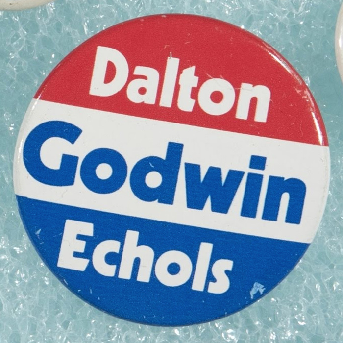 1974 campaign. Mills Godwin for Governor, John Dalton for Lieutenant governor, and Patton Echols for Attorney General.