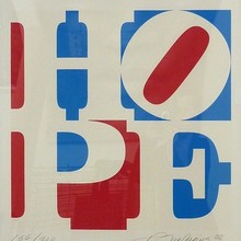 <cite>HOPE</cite> print and sculptures