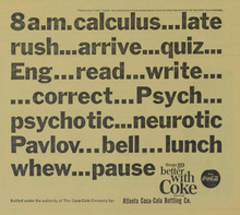 Coke student ads (<cite>Agnes Scott News</cite>, 1963–64)
