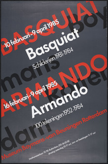 <cite>Basquiat schilderijen 1981–1984, Armando 100 tekeningen 1952–1984</cite> poster