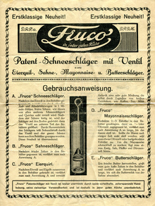 Fruco Patent-Schneeschläger ad