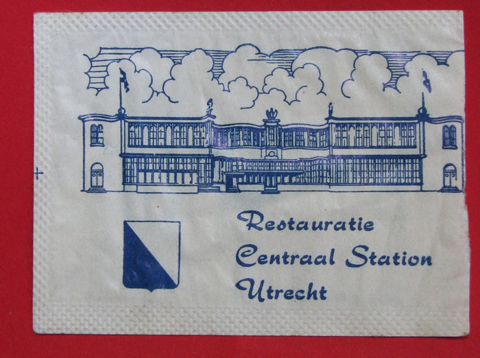 Restauratie Centraal Station Utrecht sugar packet