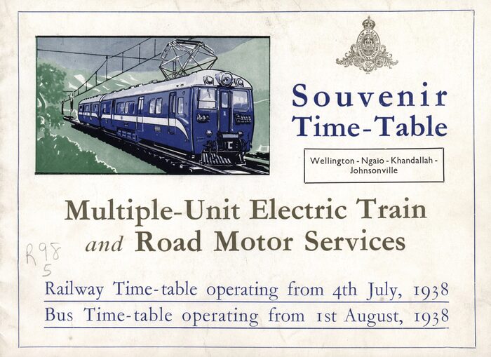 Wellington to Johnsonville Souvenir Time-Table, New Zealand Railways 1