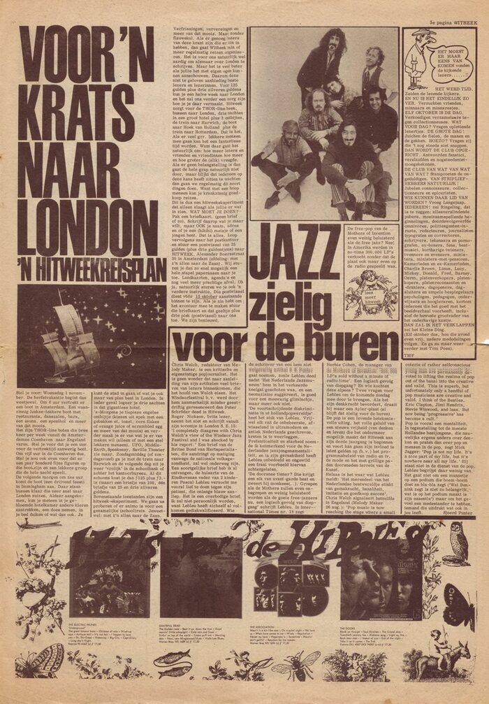 September 29, 1967 / Vol. 3 No. 2. “To London for next to nothing” uses Schmalfette Grotesk and “Jazz: sad for the neighbours” uses Folio Condensed.