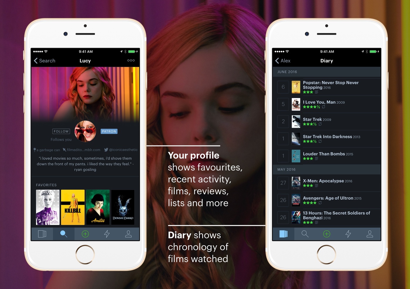 Letterboxd for iPhone - Fonts In Use