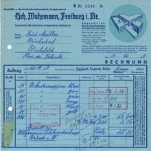 Hch. Wuhrmann invoice, 1941