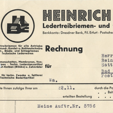 Heinrich Bernhardt invoice, 1940