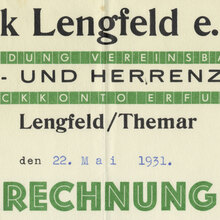 Möbelfabrik Lengfeld invoice, 1931