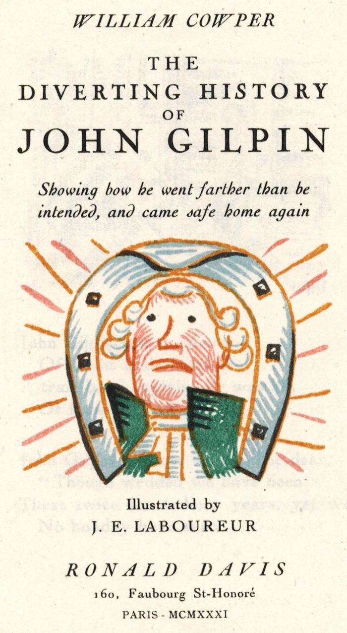 The Diverting History of John Gilpin by William Cowper, Ronald Davis edition 1
