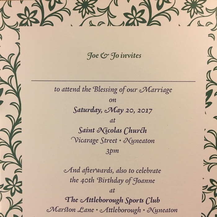 Joe & Jo wedding blessing invitation 2