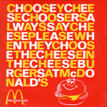 McDonald’s “Choosey Cheese Choosers” sticker