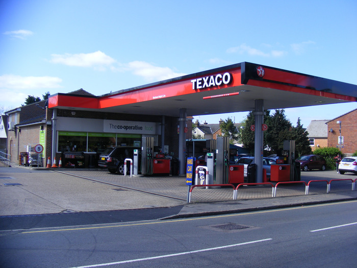 Texaco service station in Chelmsford, UK.