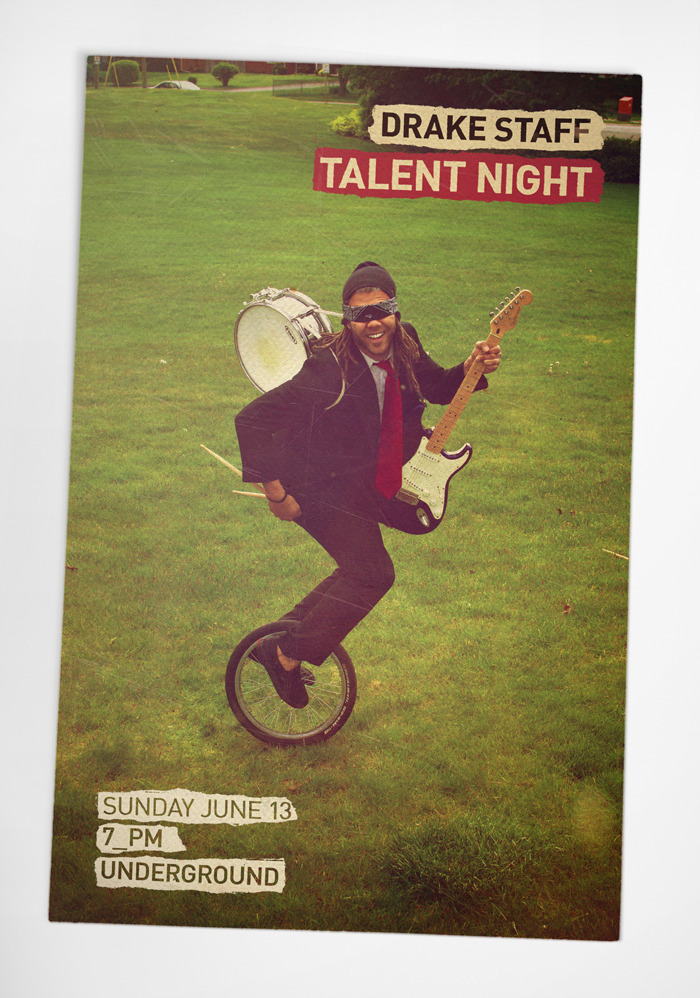 Poster for The Drake Hotel staff talent night 1