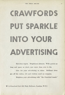 “Crawfords put sparkle into your advertising” ad