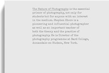 <cite>The Nature of Photographs</cite> (Phaidon)