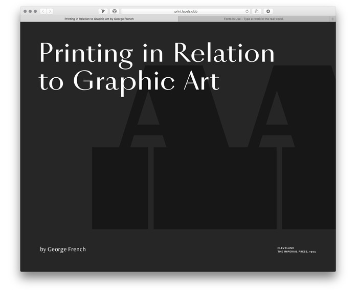 Printing in Relation to Graphic Art by George French, Pavel Kedich web edition 1