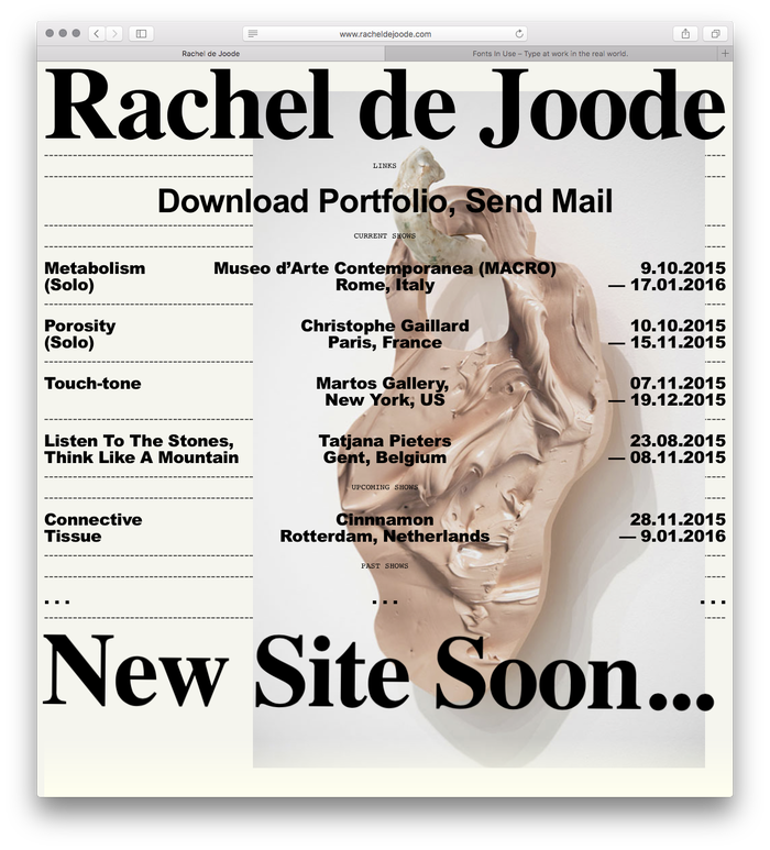 Rachel de Joode’s portfolio website (2017)