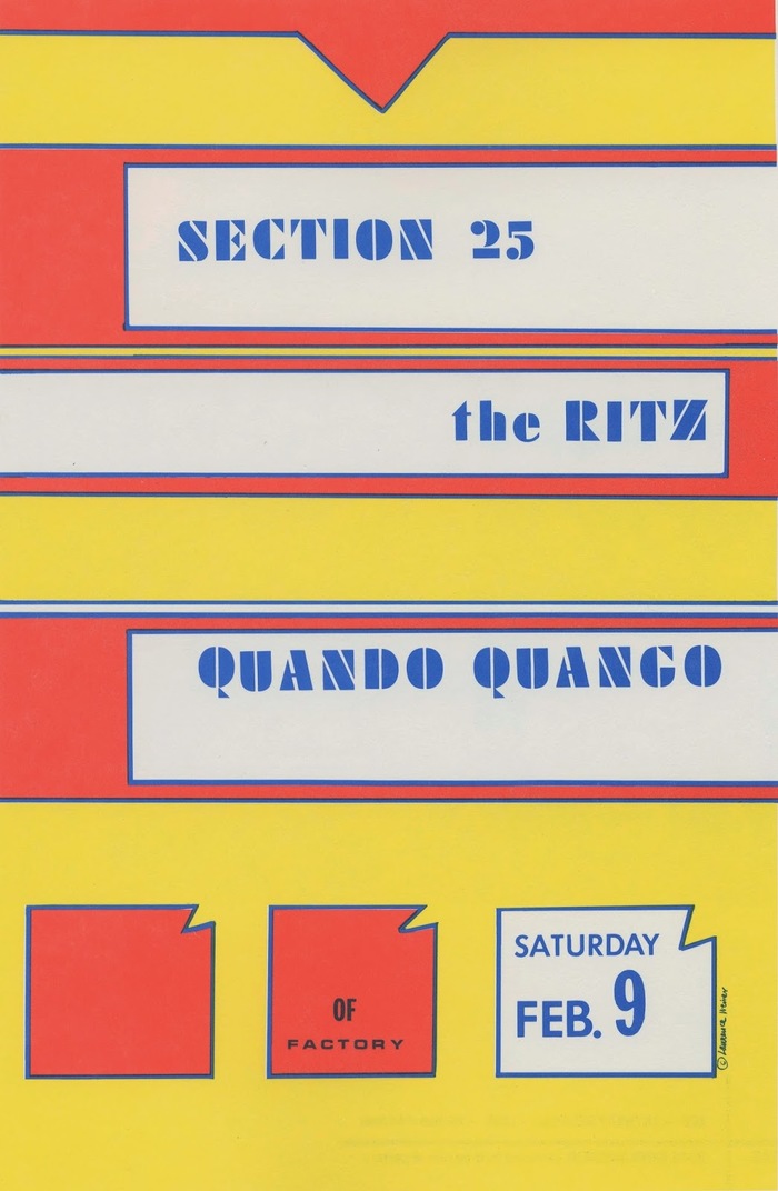 Section 25 and Quando Quango concert poster