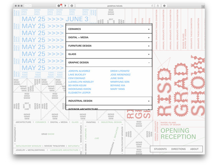 RISD Grad Show 2017 website 3