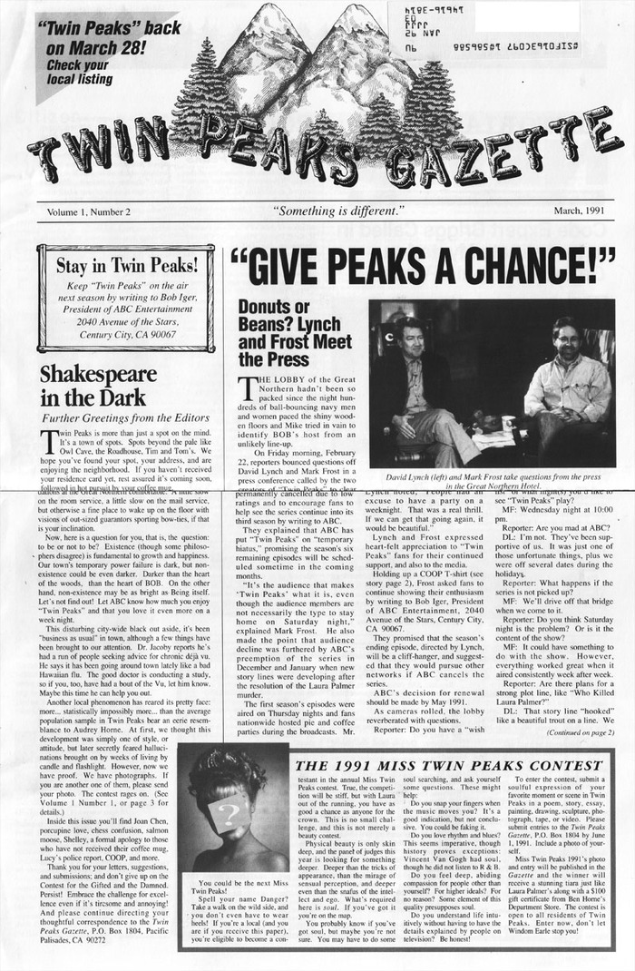 Twin Peaks Gazette memoraphilia 2