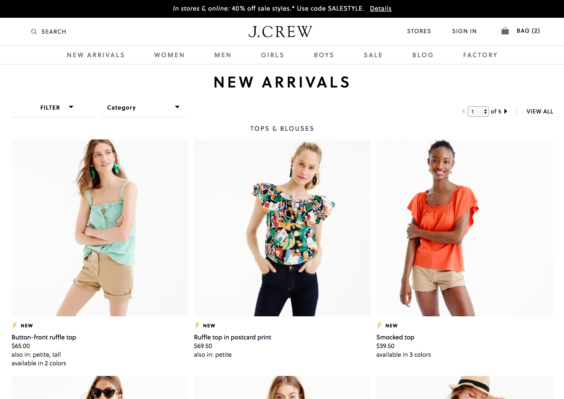 J.Crew website (2017) - Fonts In Use