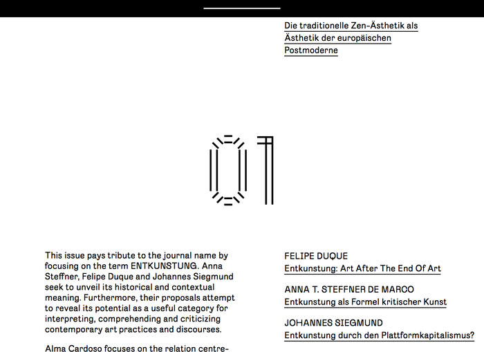 Entkunstung: Open Call 2