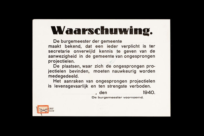 “Waarschuwing” flyer (1940)