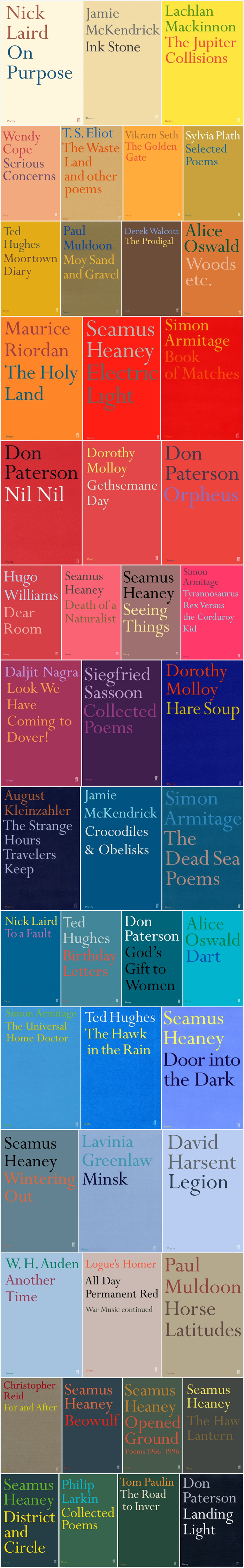 Faber Books showcases a selection of covers from the Poetry series on their Flickr photostream.