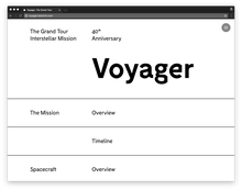 <cite>Voyager. The Grand Tour</cite>