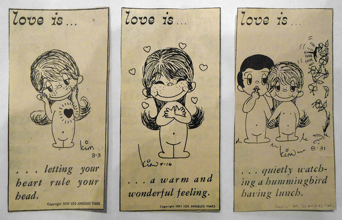 “Love Is …” clippings from the Los Angeles Times, 1970/1971, from Susan Eynon’s collection
