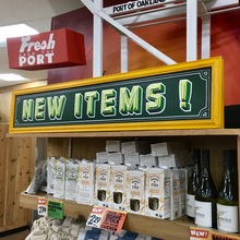 “New Items !” sign, Trader Joe’s Rockridge, Oakland