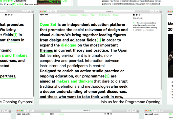 Open Set website and reader 2