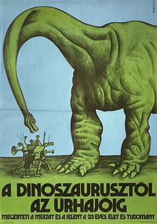 “From dinosaurs to spaceships” poster