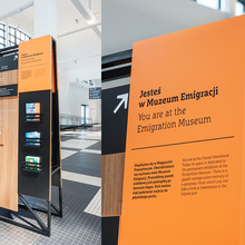 Wayfinding elements in Emigration Museum, Gdynia