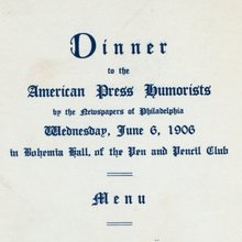 Dinner to the American Press Humorists (1906)