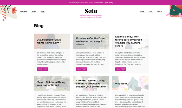 Setu Yoga website 3