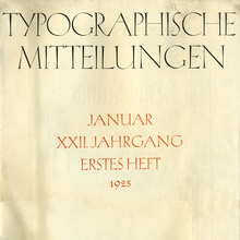 <cite>Typographische Mitteilungen</cite>, Vol. 22, No. 1, January<span class="nbsp">&nbsp;</span>1925