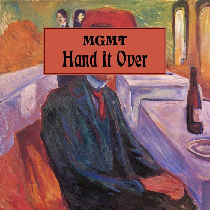Hand It Over (5 Jan 2018) is the third single from the upcoming album. It brought back the main typeface choices. The painting is Edvard Munch’s Self-Portrait With a Bottle of Wine from 1906.