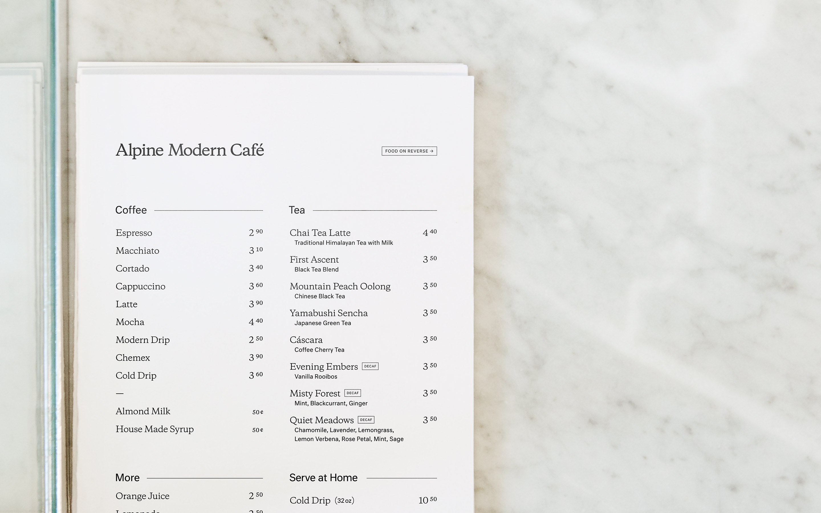 Alpine Modern Café - Fonts In Use