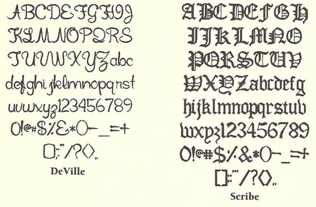 PrintMaster - Fonts In Use