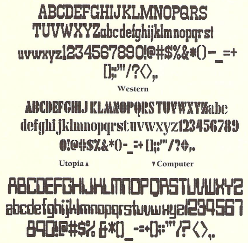 PrintMaster - Fonts In Use