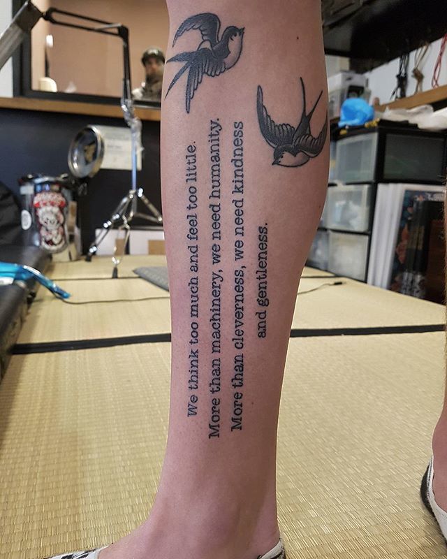 Charlie Chaplin quote tattoo