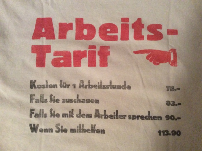 “Arbeits-Tarif” T-shirt 1
