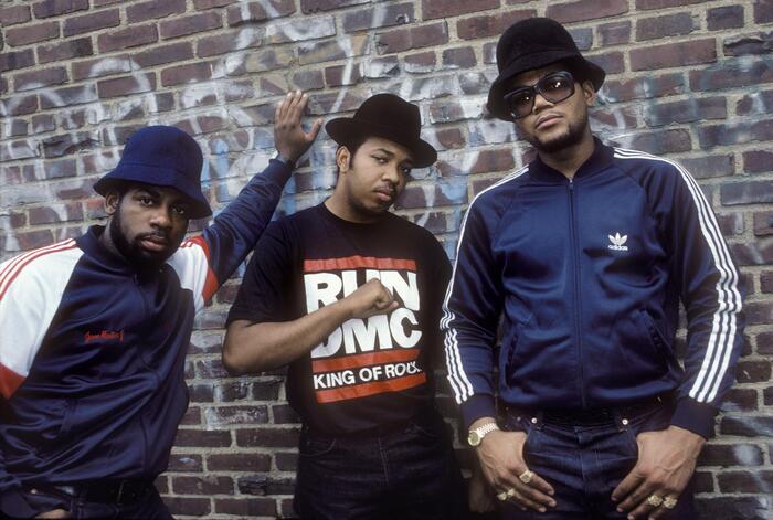 Run-DMC photographed in Hollis, Queens, New York on July 16, 1986