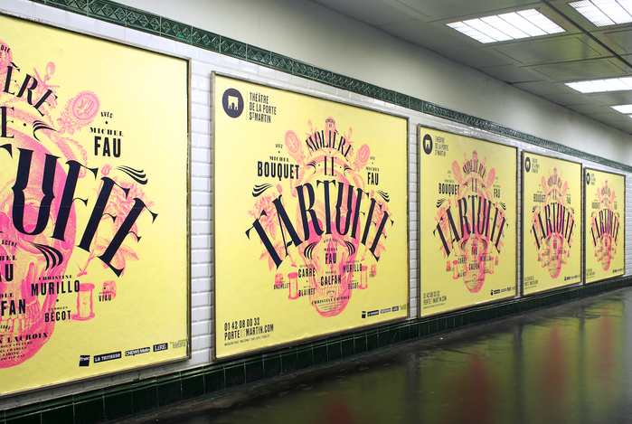 Posters in a Métro station in Paris.